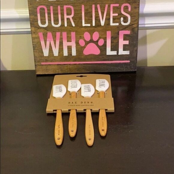 Rae Dunn 4 Pc Happy Easter/Spring Mini Spatulas - Picture 1 of 3